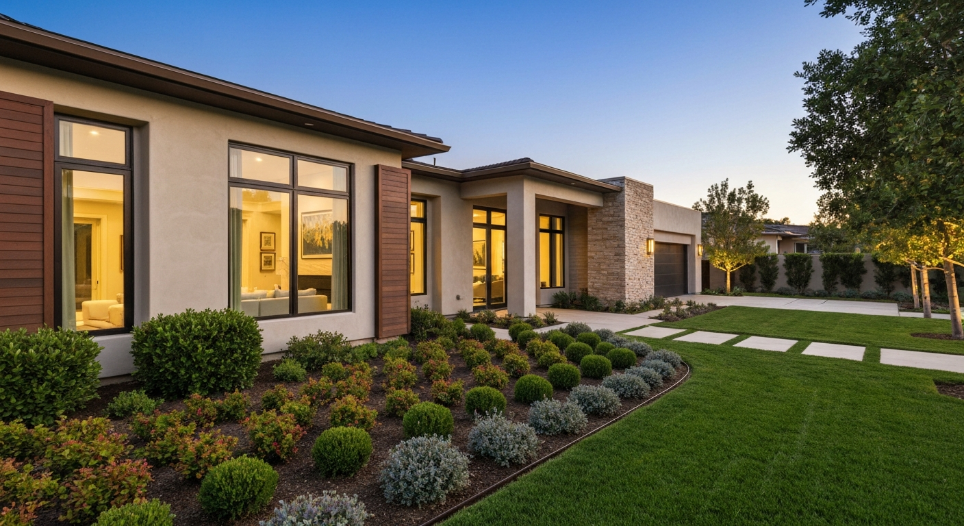 Beautiful modern home exterior