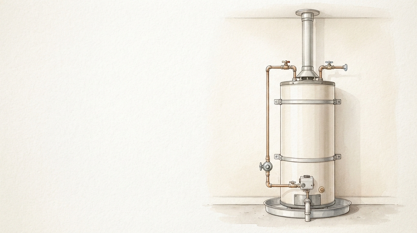 Water Heater Homeowner Repair Planning Guide Architectural Illustration