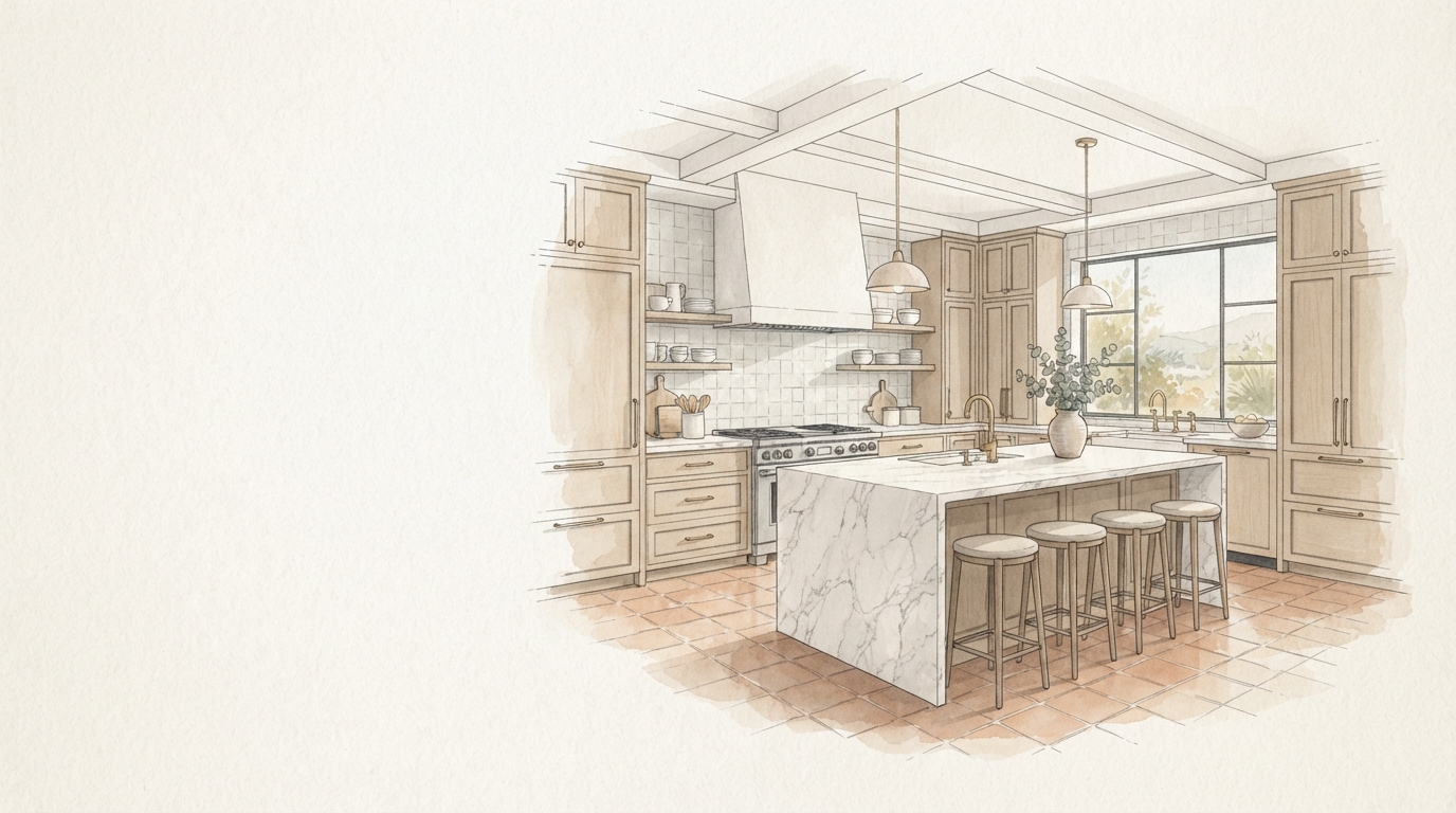 Kitchen Homeowner Repair Planning Guide Architectural Illustration