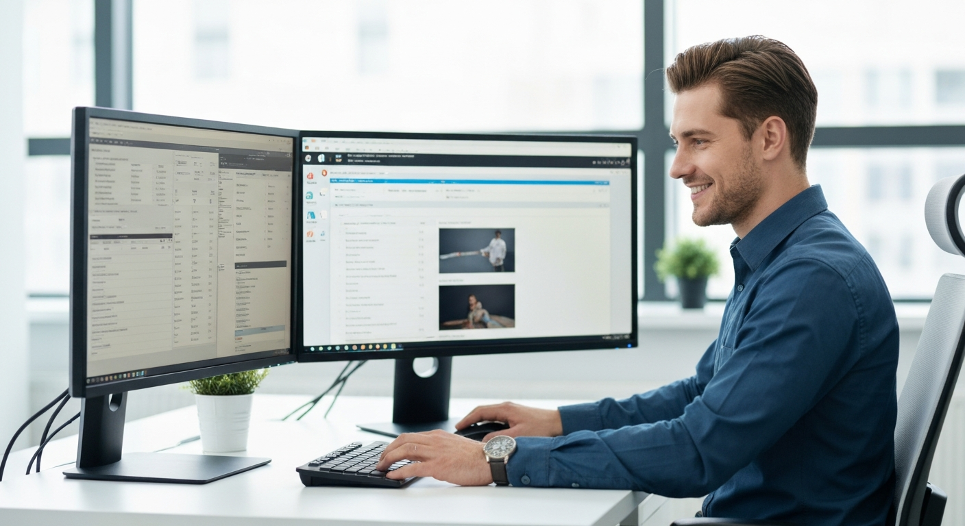 IT Professional helping a client
