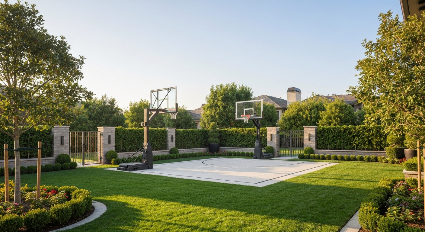 Custom outdoor basketball and multi-sport court London Ontario