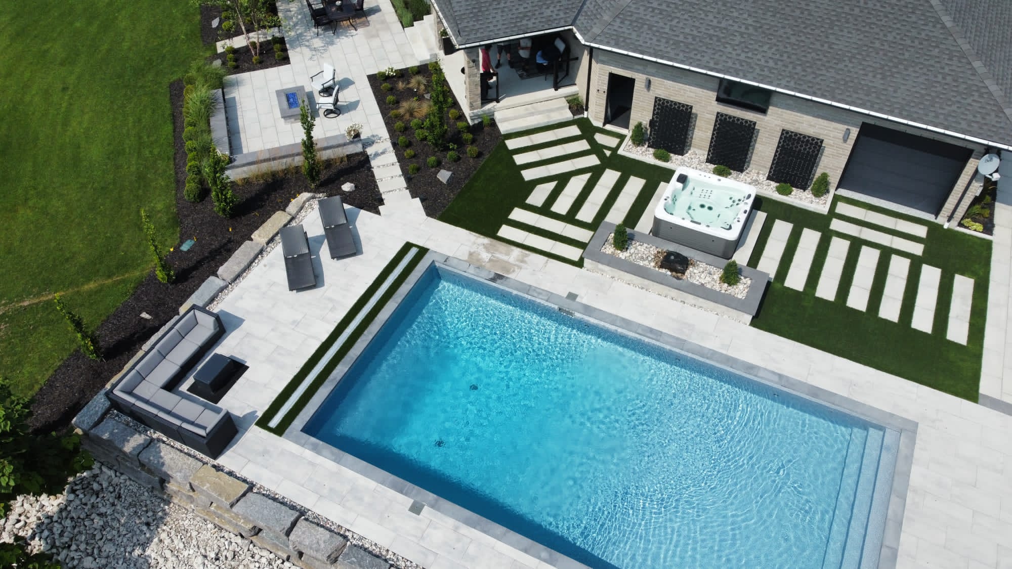 Luxury Custom Pool Aerial View