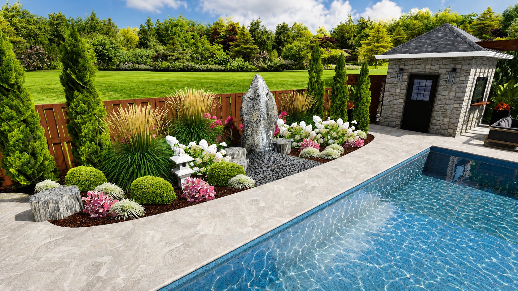 3D Landscape Design Water Feature