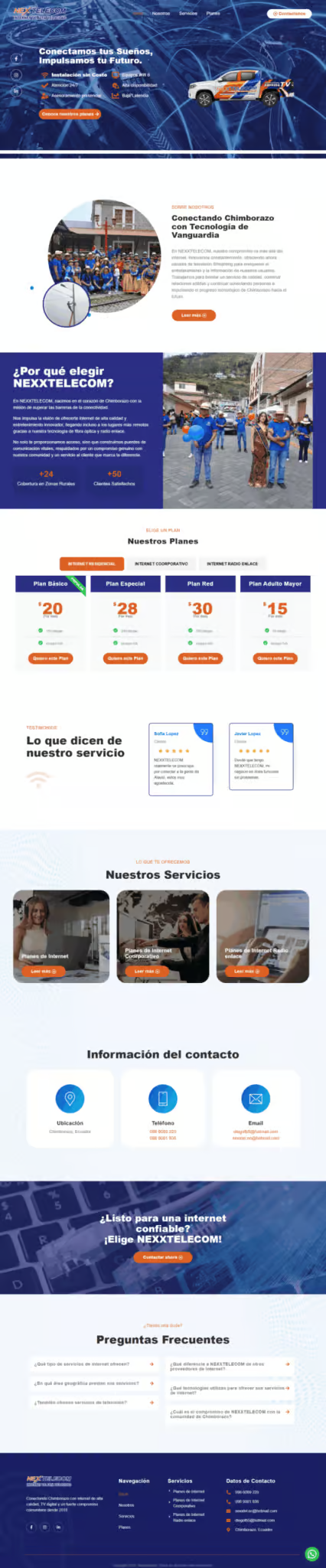 Ejemplo de diseño web: Nexxtelecom - Grafico Webs