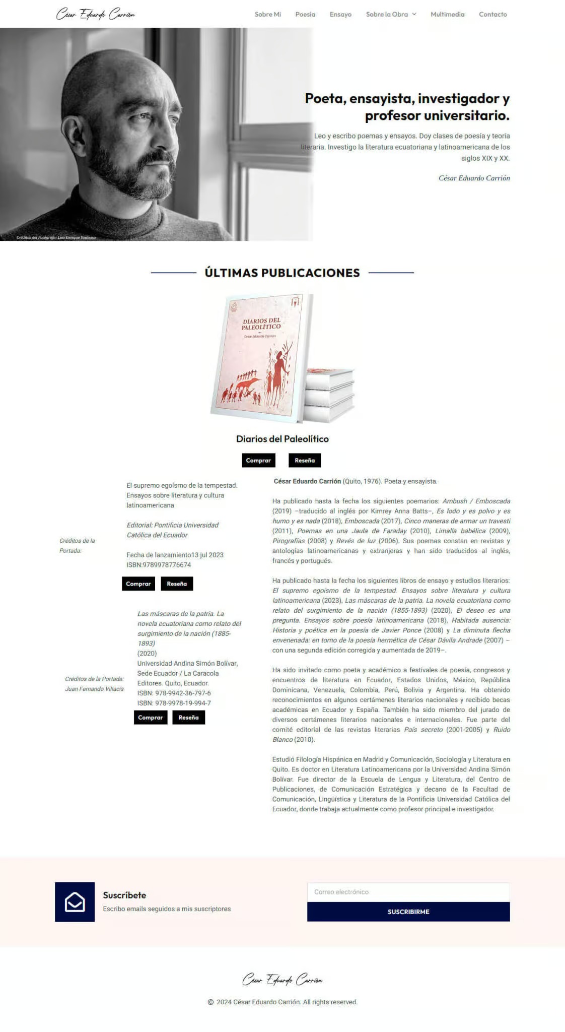 Ejemplo de diseño web: César Eduardo Carrión - Grafico Webs