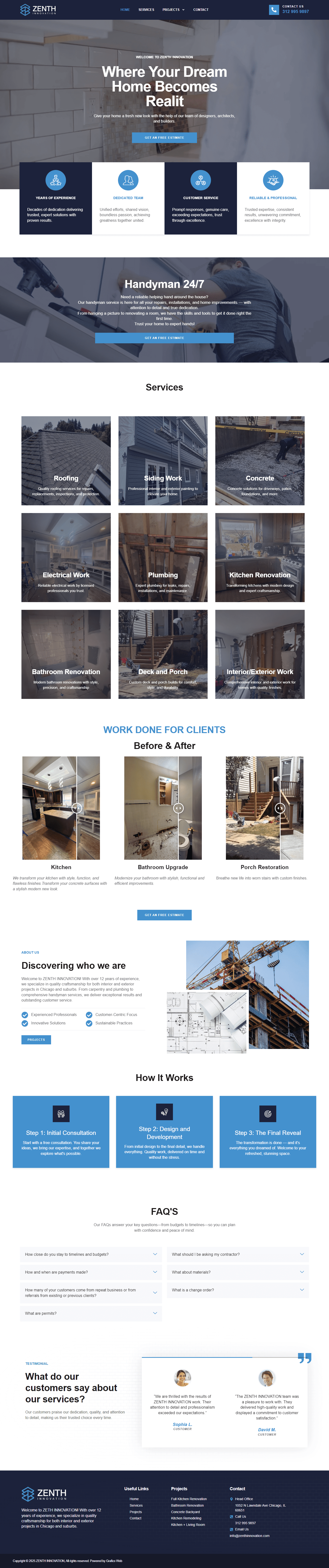 Ejemplo de diseño web: Zenth Innovation - Grafico Webs