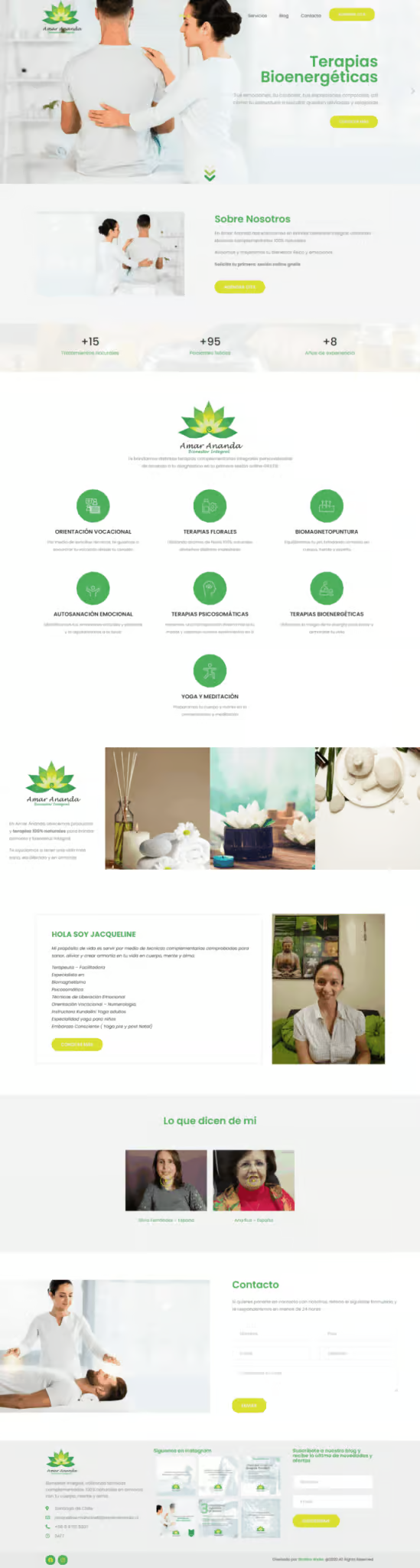 Ejemplo de diseño web: Amar Ananda - Grafico Webs