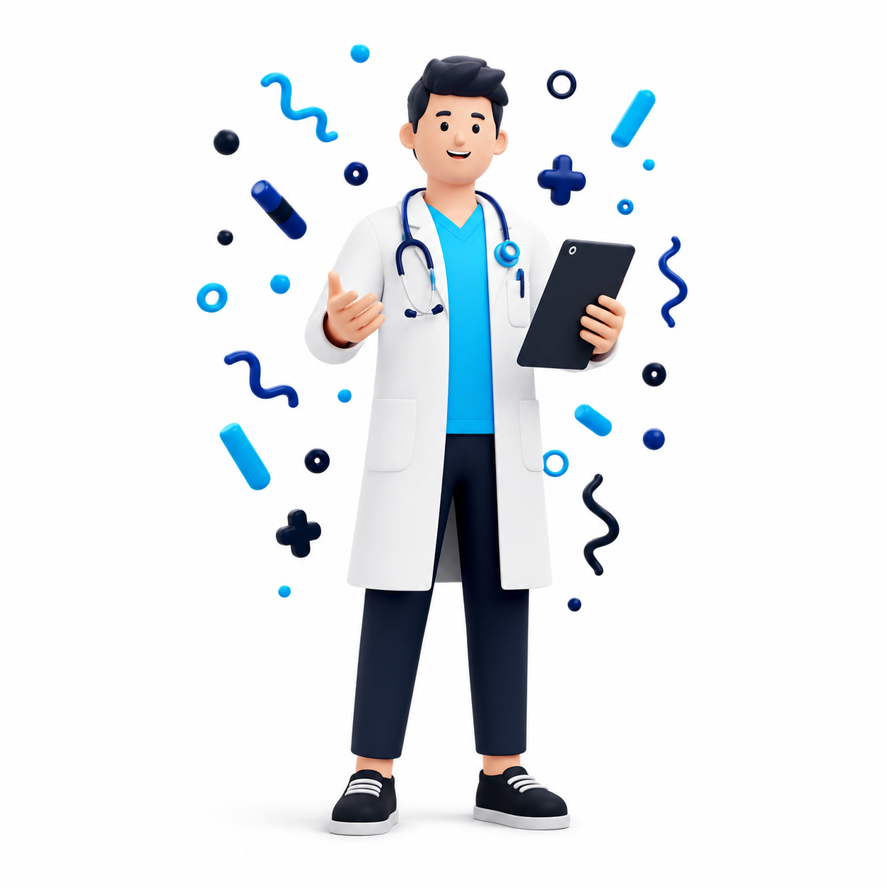 Médico celebrando éxito
