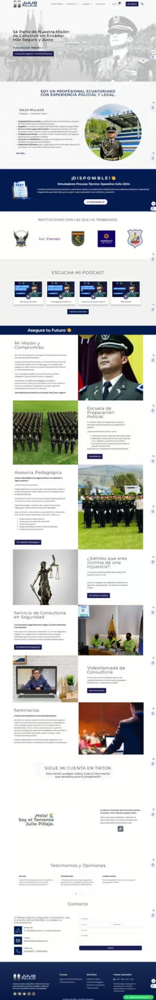 Ejemplo de diseño web: Julio Pillajo - Grafico Webs