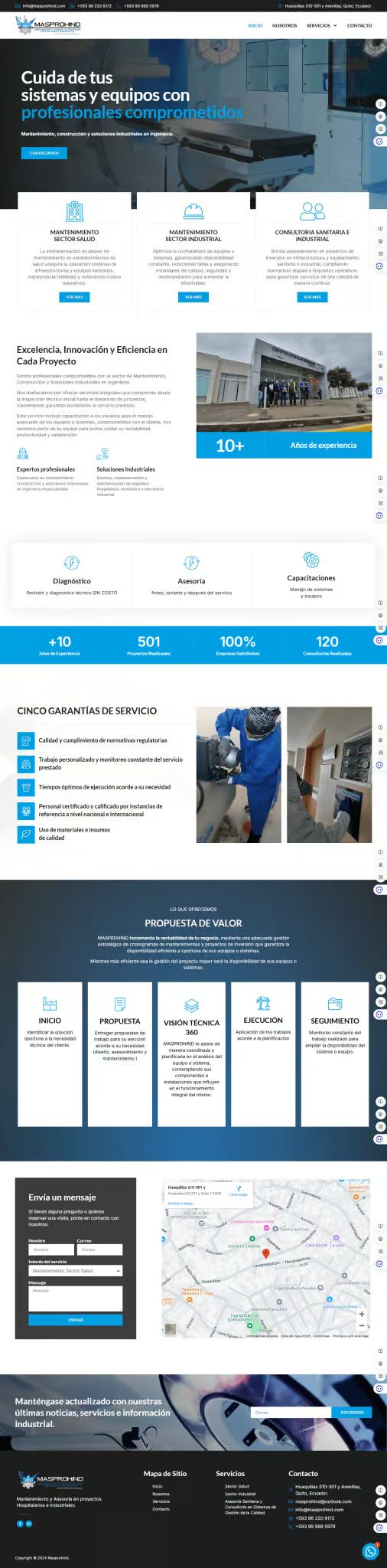 Ejemplo de diseño web: Masprohind - Grafico Webs
