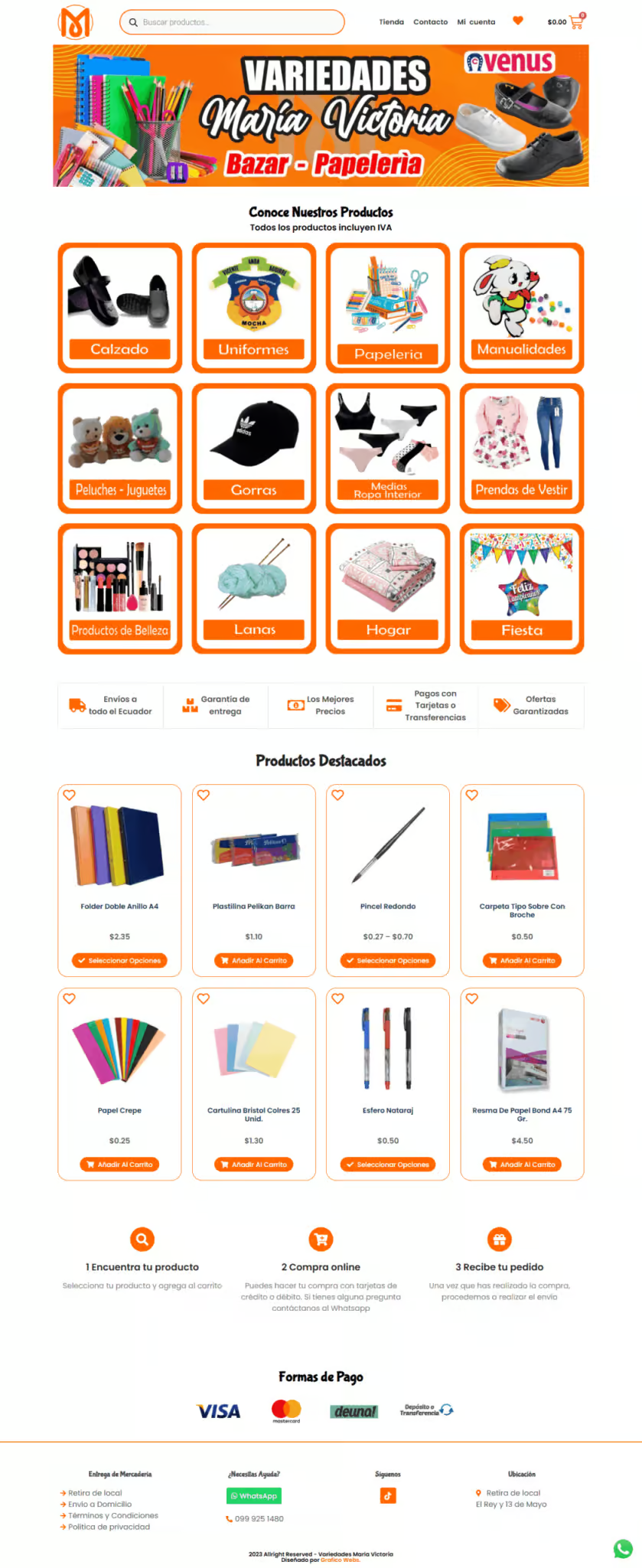 Ejemplo de diseño web: Variedades Maria Victoria - Grafico Webs