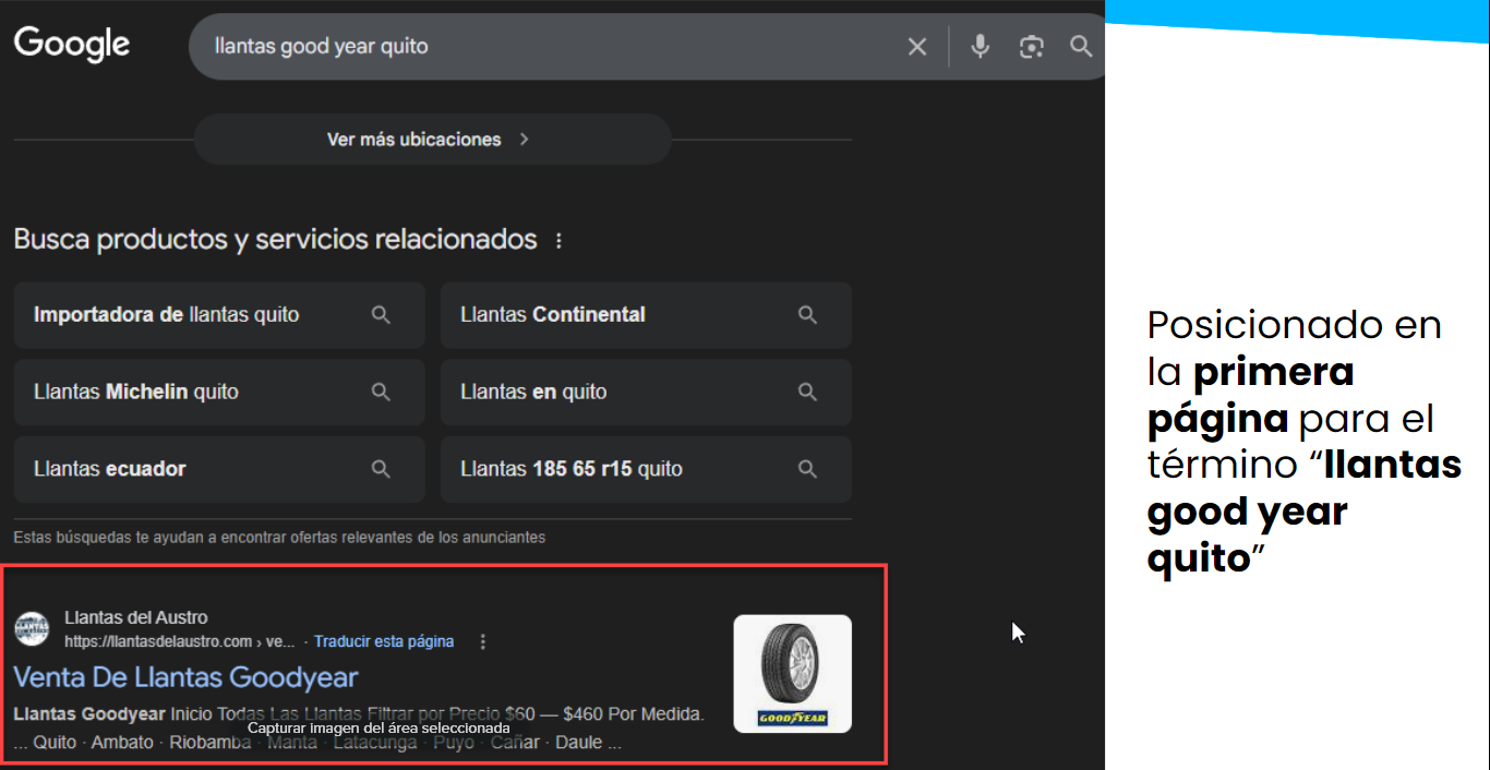 Caso de éxito SEO Tienda de Llantas