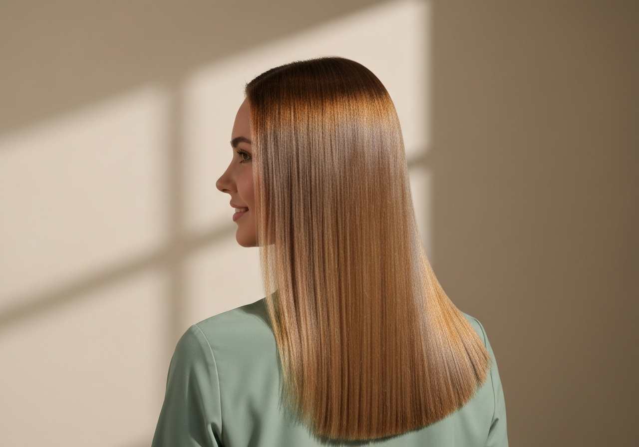 Glattes, gepflegtes Haar nach Keratin Glättung