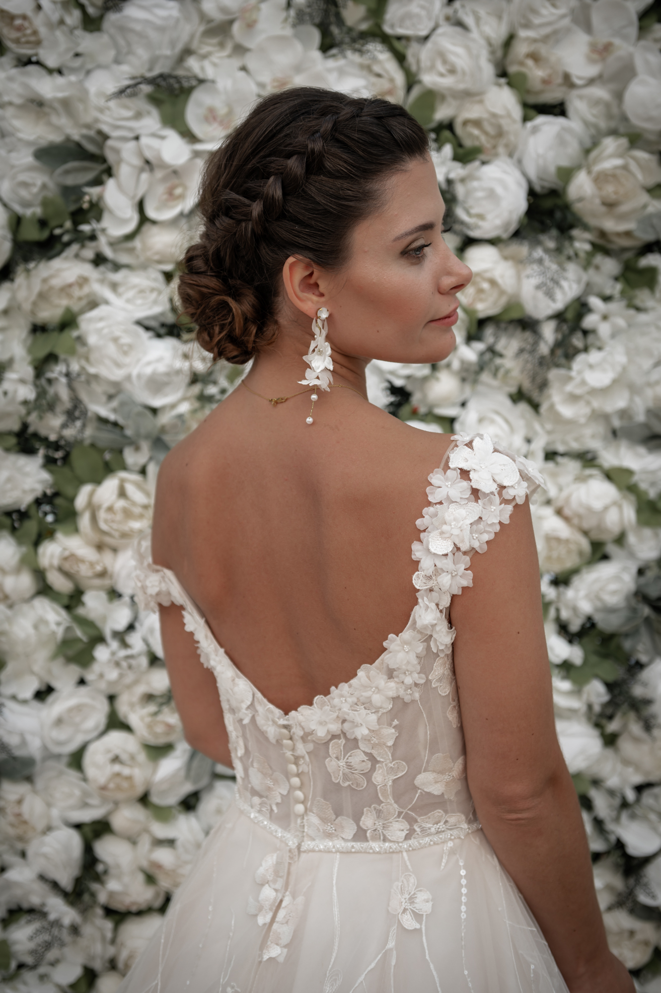 Brautstyling mit Blumen