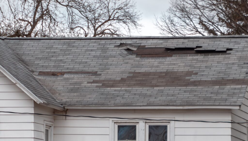 Wind damage on an Iowa home