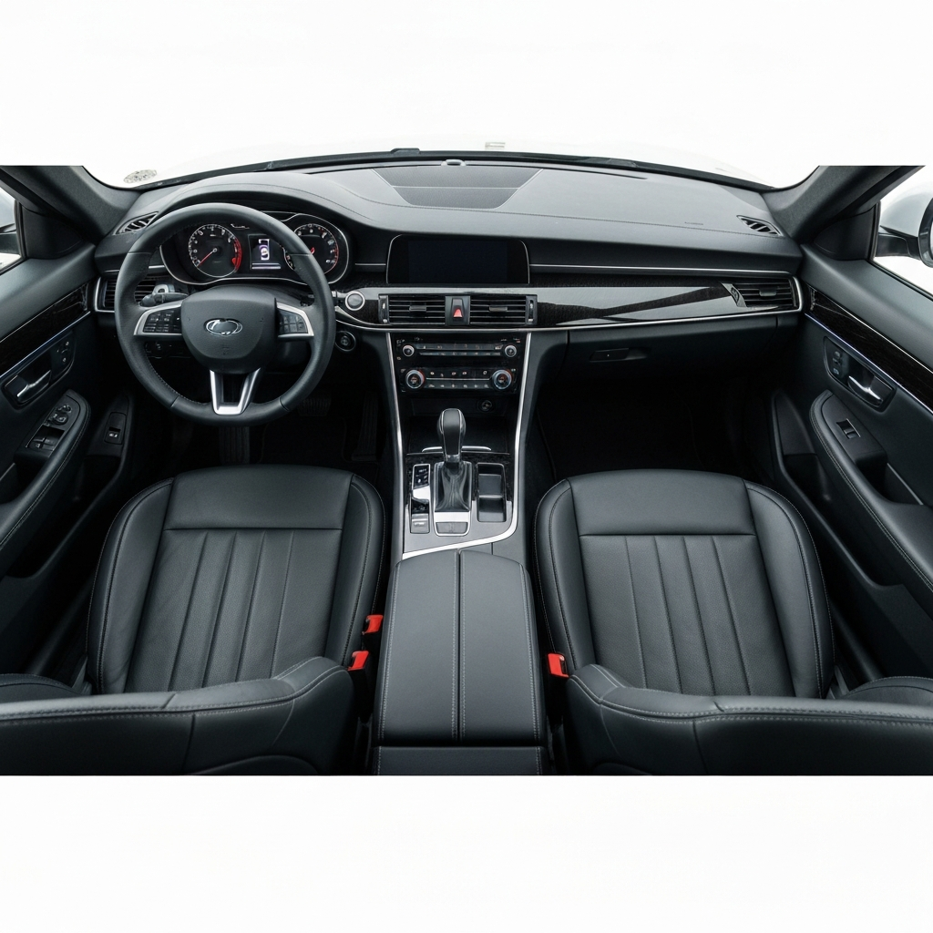 Pristine detailed car interior