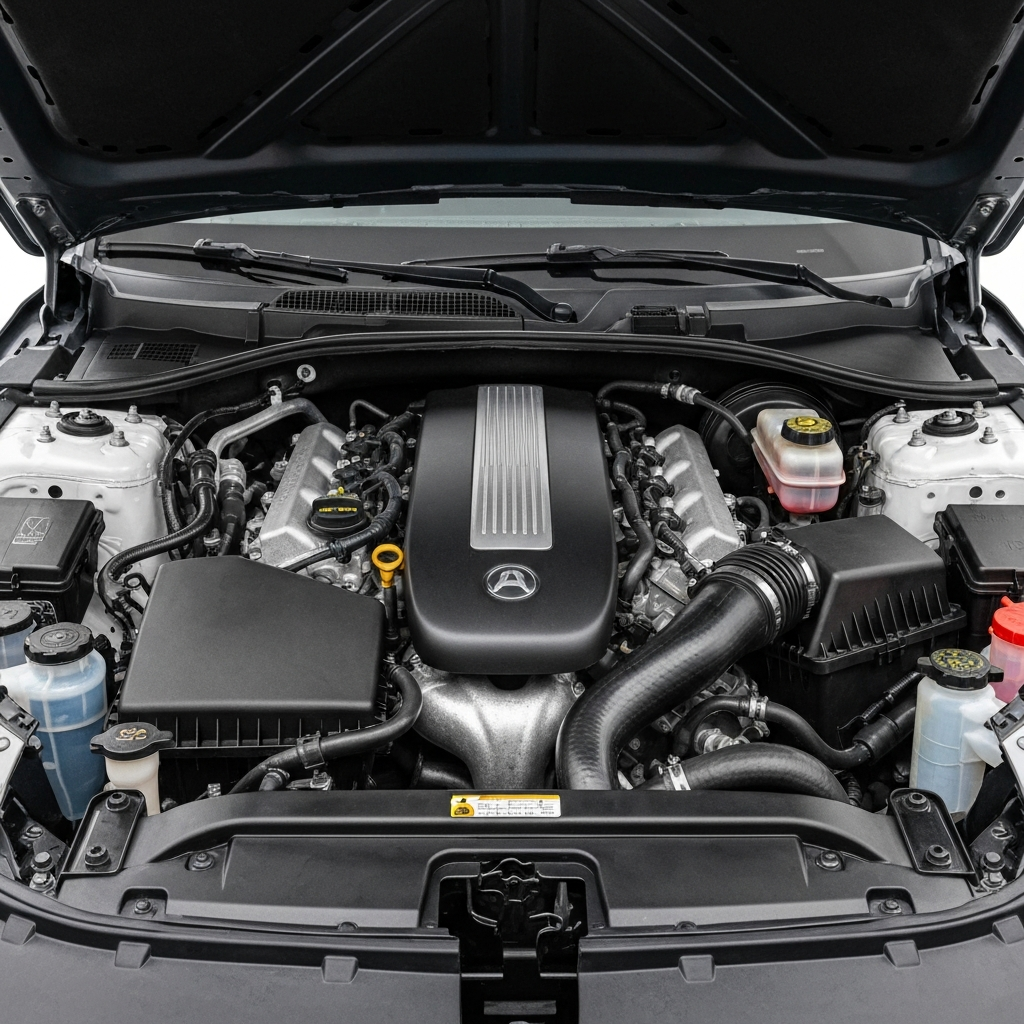 Clean detailed engine bay