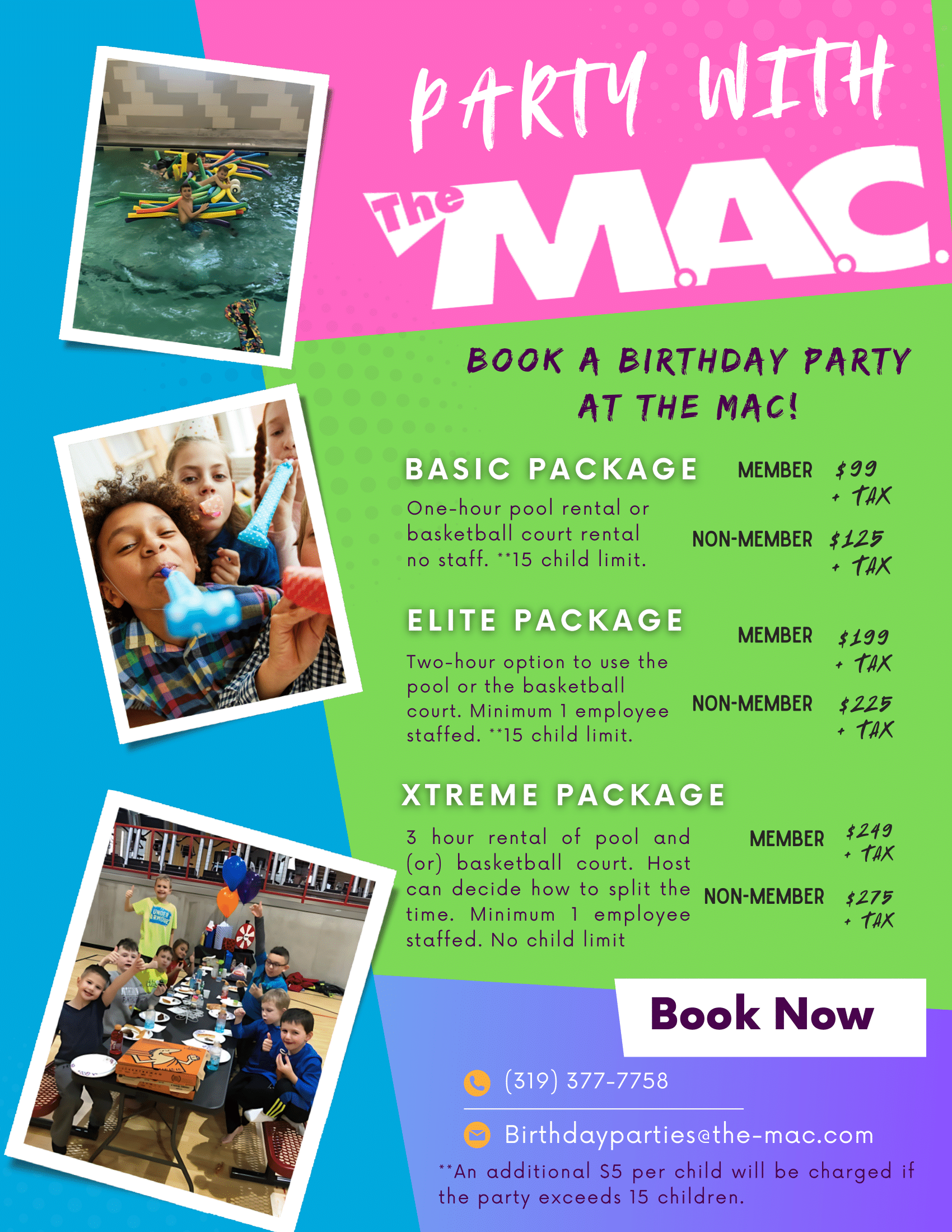Birthday Party Packages at The M.A.C.