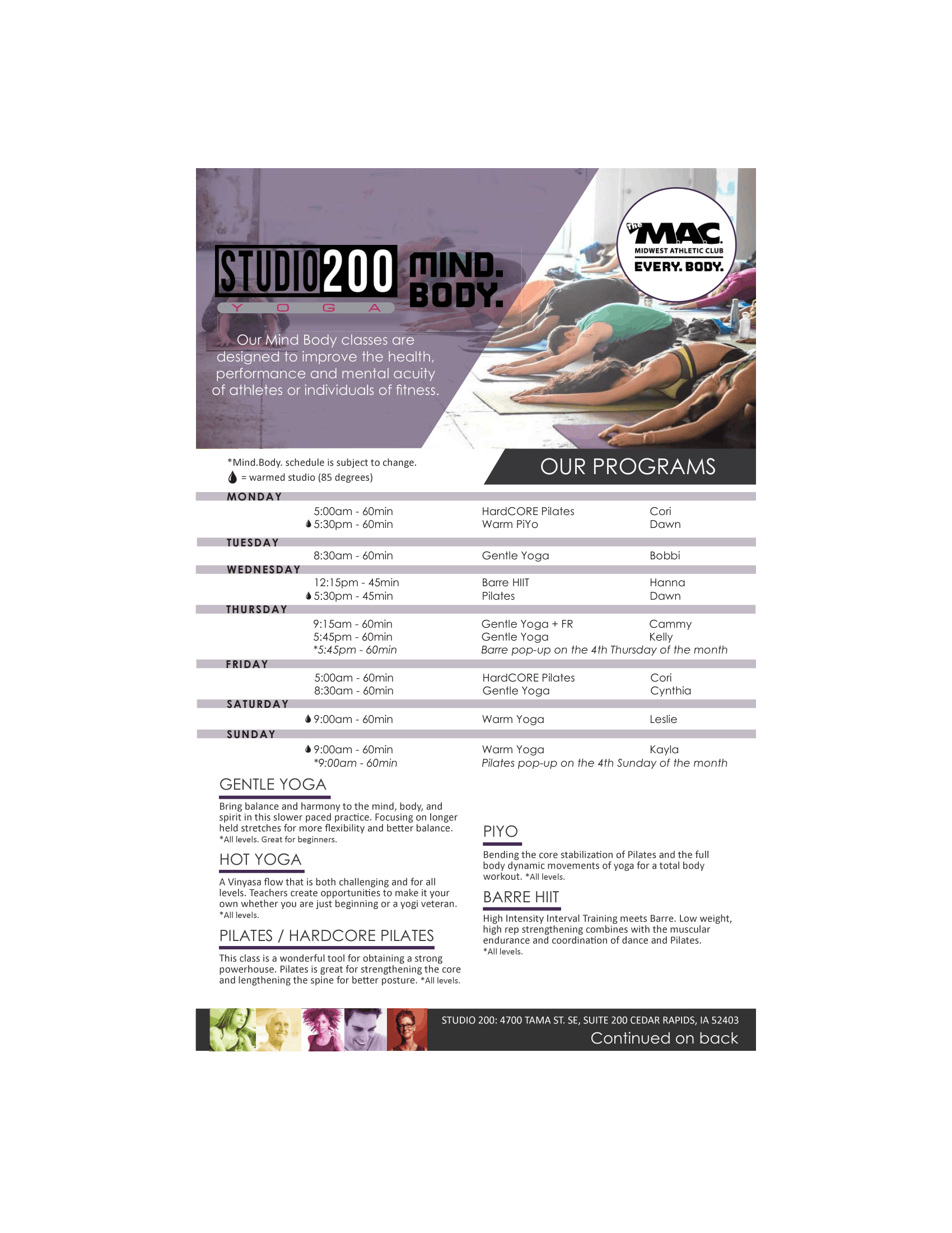 Studio 200 Mind. Body. — class view 1
