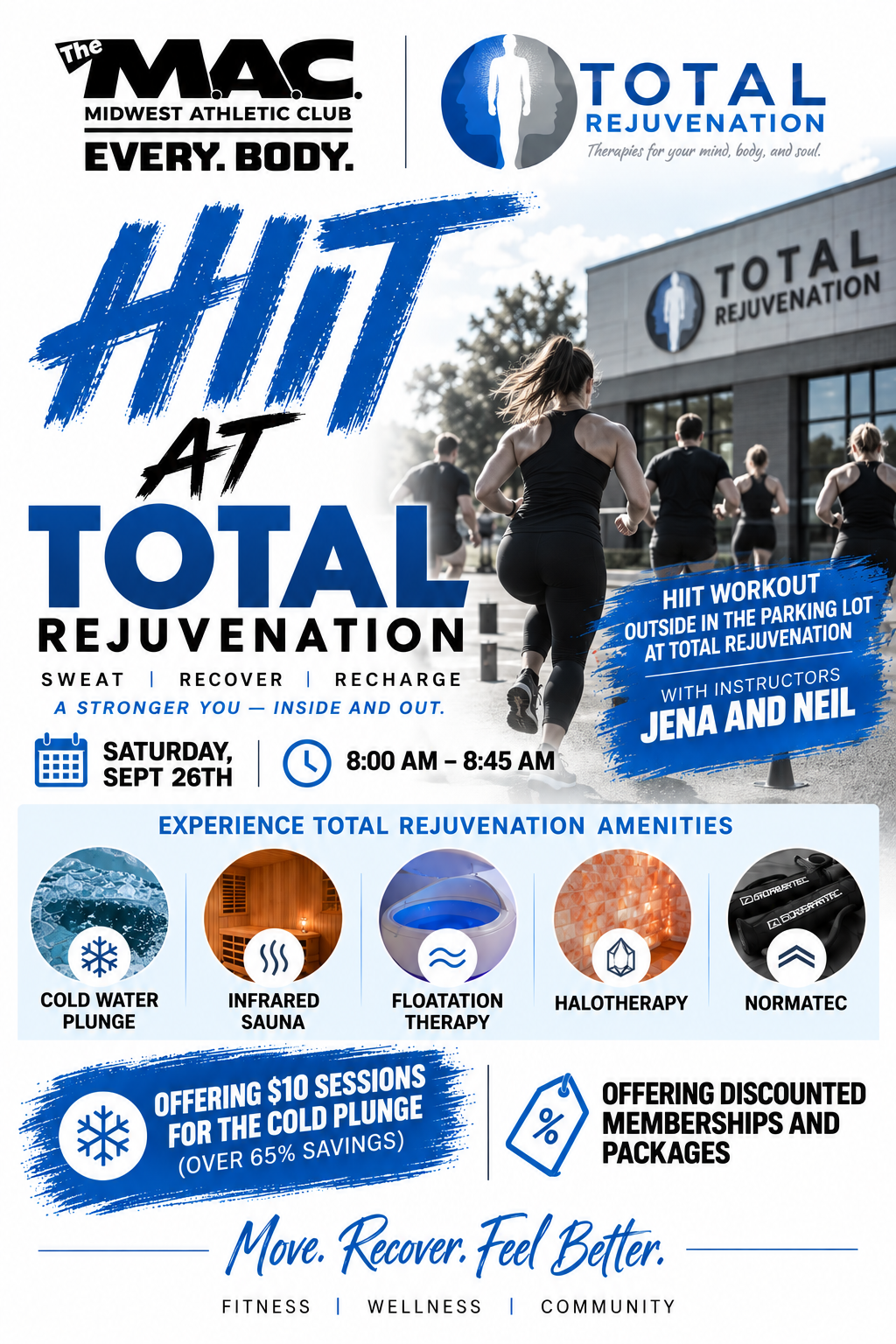 HIIT at Total Rejuvenation with Instructors Jena and Neil - Saturday Sept 26th