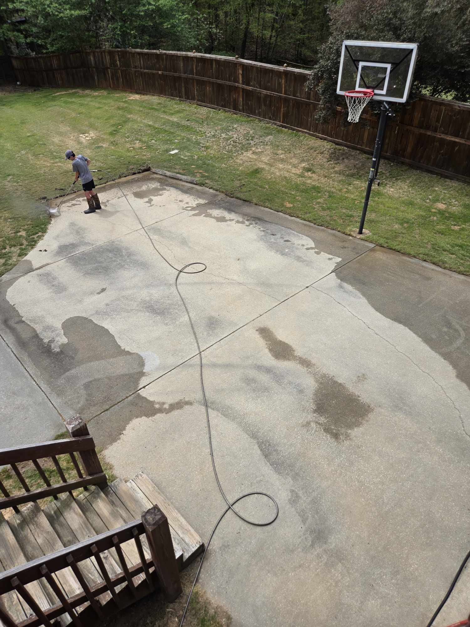 Before concrete cleaning