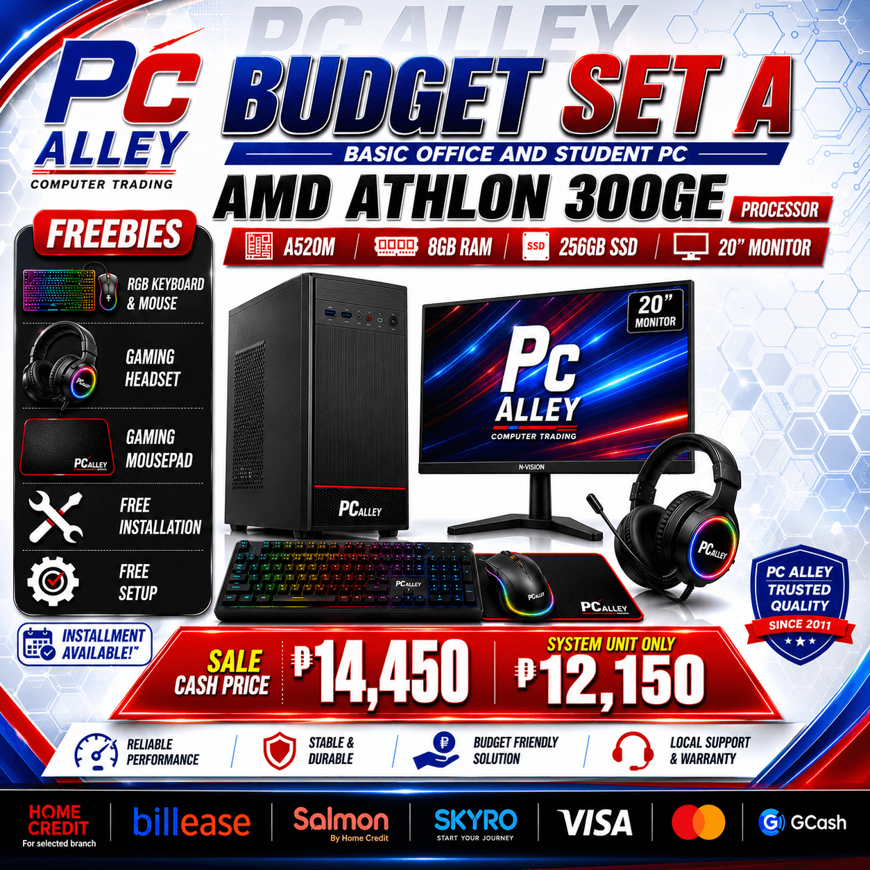 Budget Set A — AMD Athlon 300GE — Complete Set
