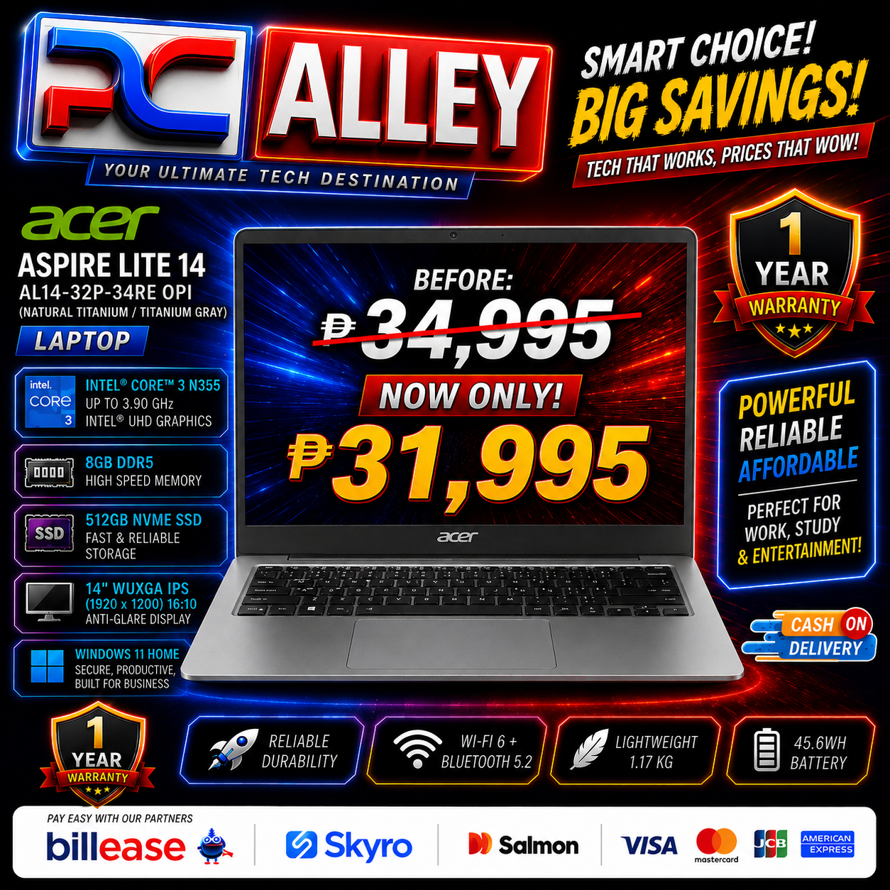 Acer Aspire Lite 14 AL14-32P-34RE OPI