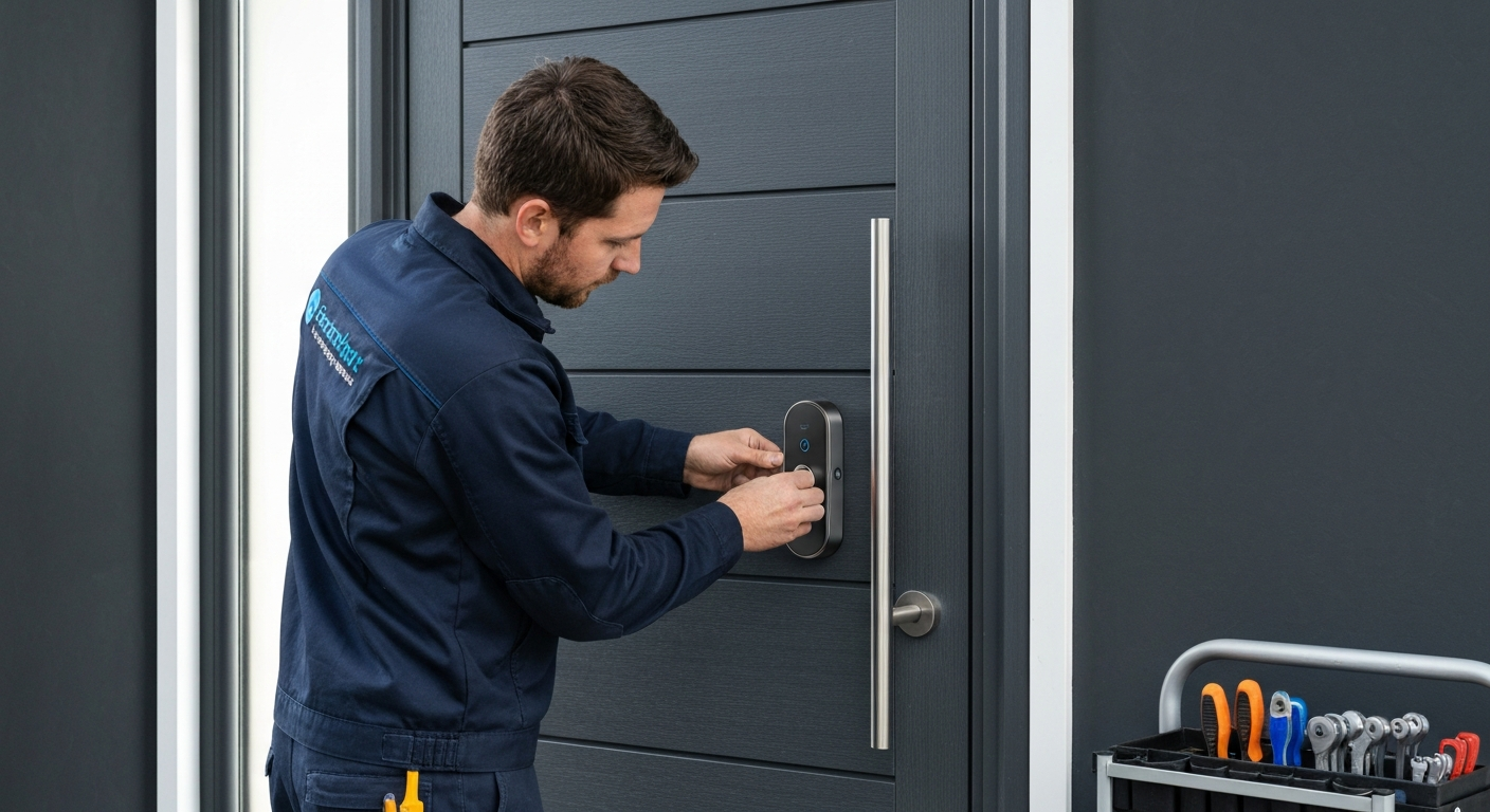 Locksmith contractor professional using marketing automation software to grow their business