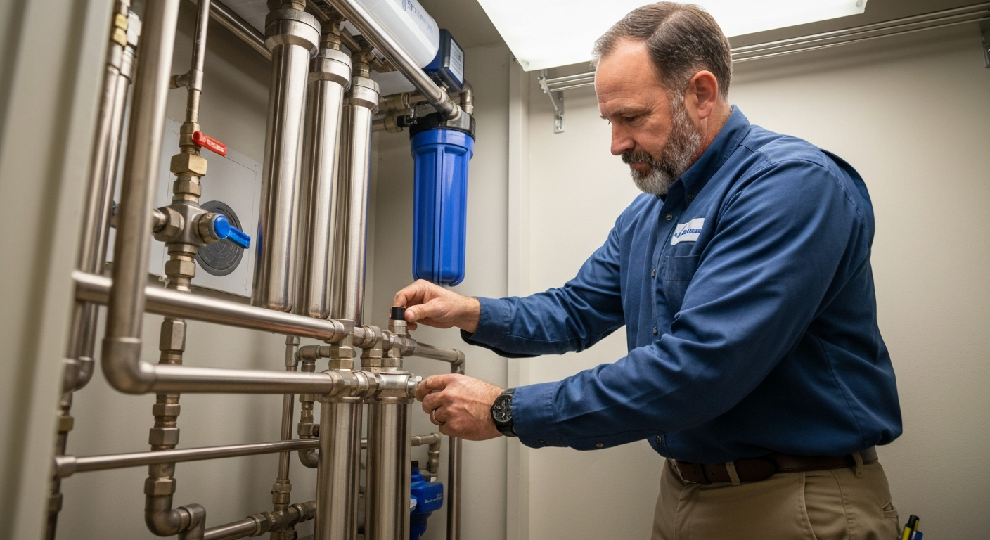Water Treatment contractor professional using marketing automation software to grow their business