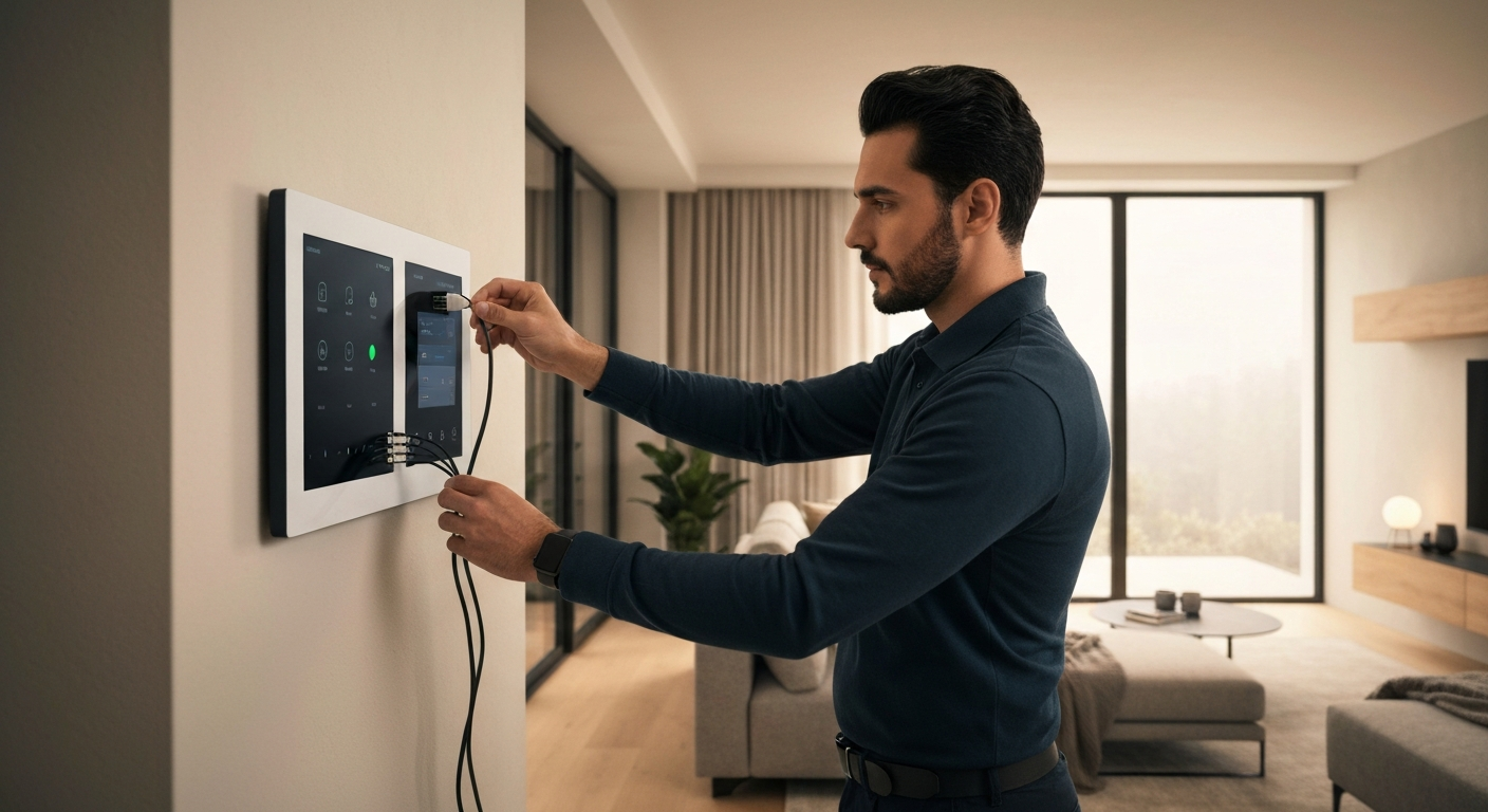Smart Home contractor professional using marketing automation software to grow their business