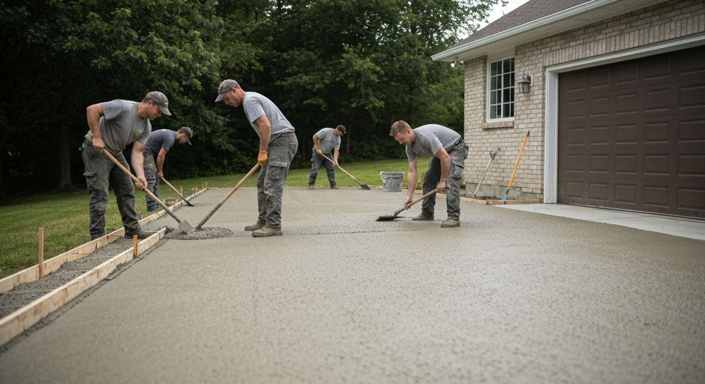 Concrete contractor professional using marketing automation software to grow their business