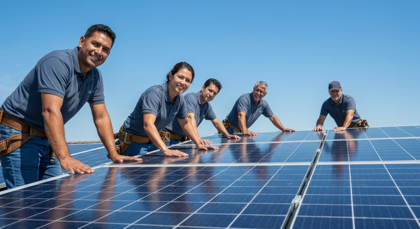 Solar Installation contractor professional using marketing automation software to grow their business