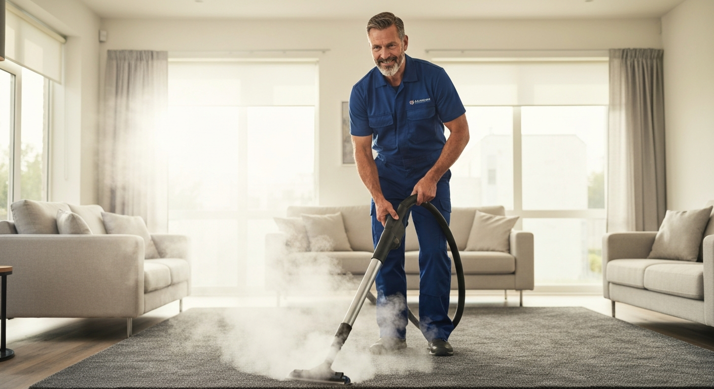 Carpet Cleaning contractor professional using marketing automation software to grow their business