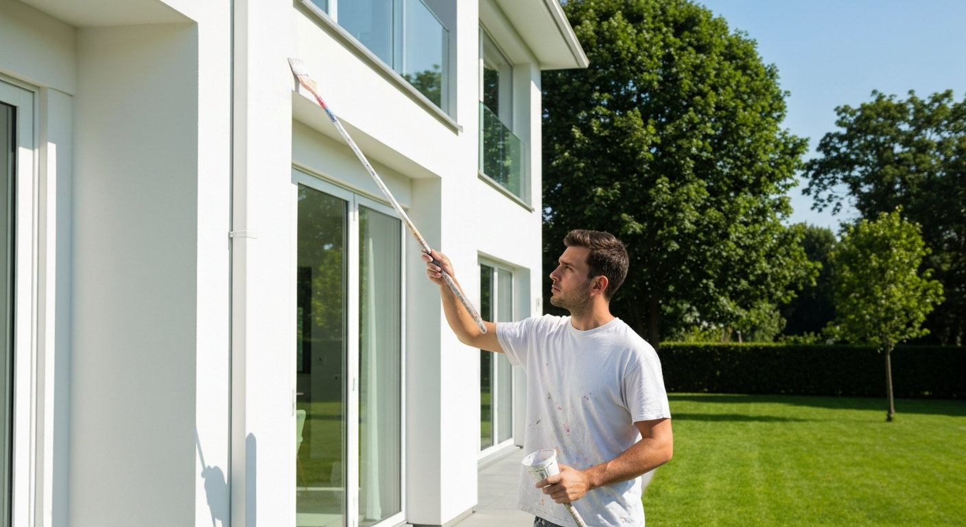 Painting contractor professional using marketing automation software to grow their business
