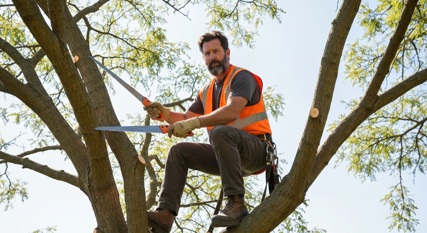 Tree Service contractor professional using marketing automation software to grow their business