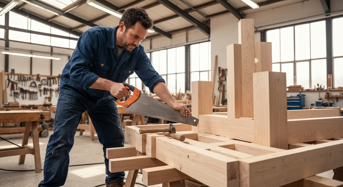 Carpentry contractor professional using marketing automation software to grow their business