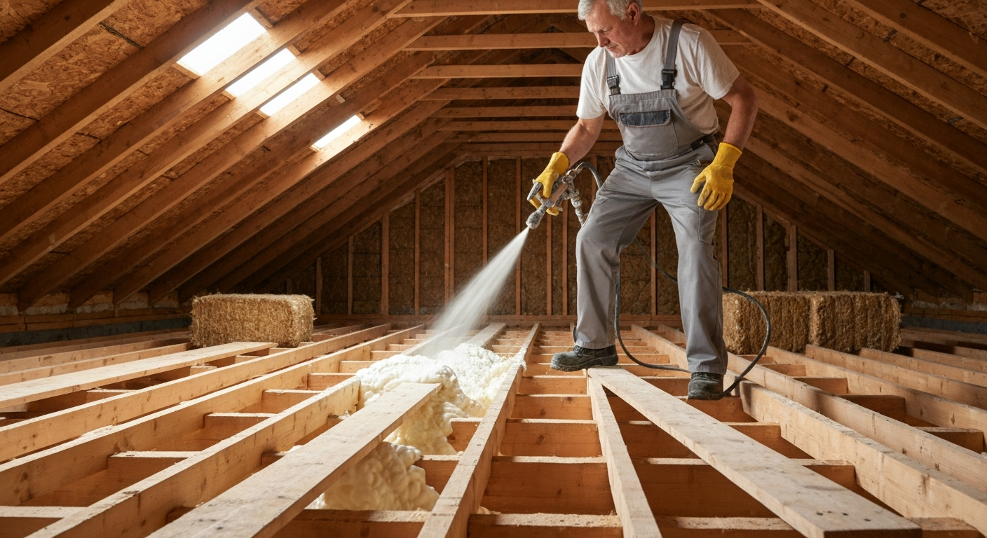 Insulation contractor professional using marketing automation software to grow their business