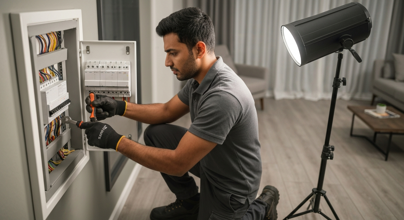 Electrical contractor professional using marketing automation software to grow their business