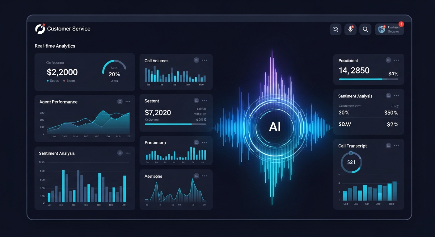 AI Voice Automation Dashboard showing 24/7 call handling and lead conversion metrics for contractors