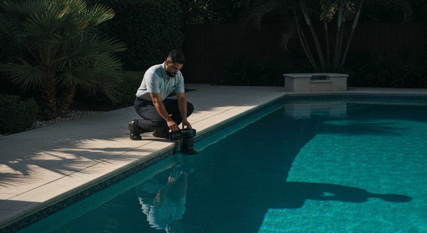 Clean residential swimming pool