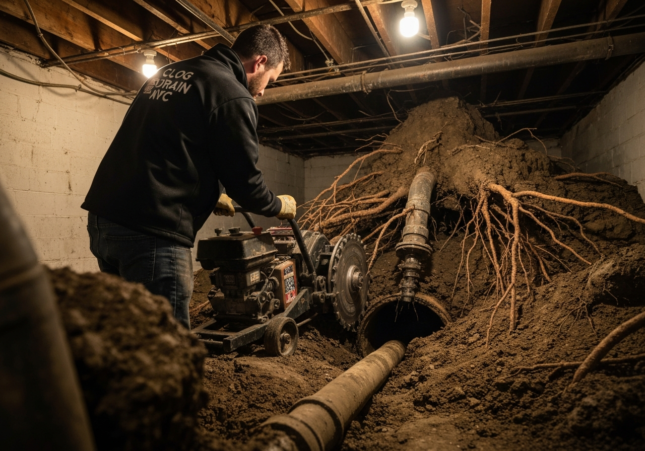 Root removal before and after in Bay Ridge