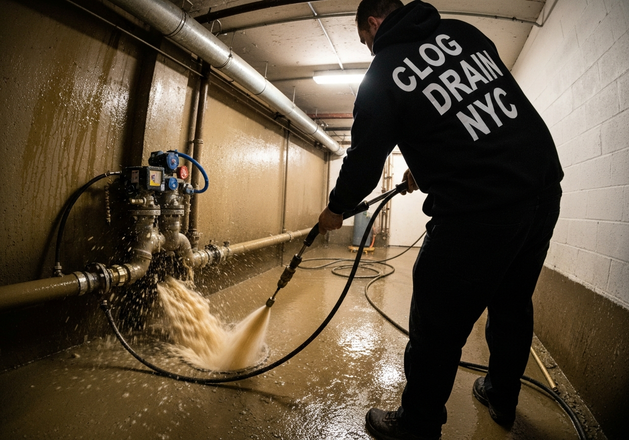 Sewer jetting grease removal in Cobble Hill