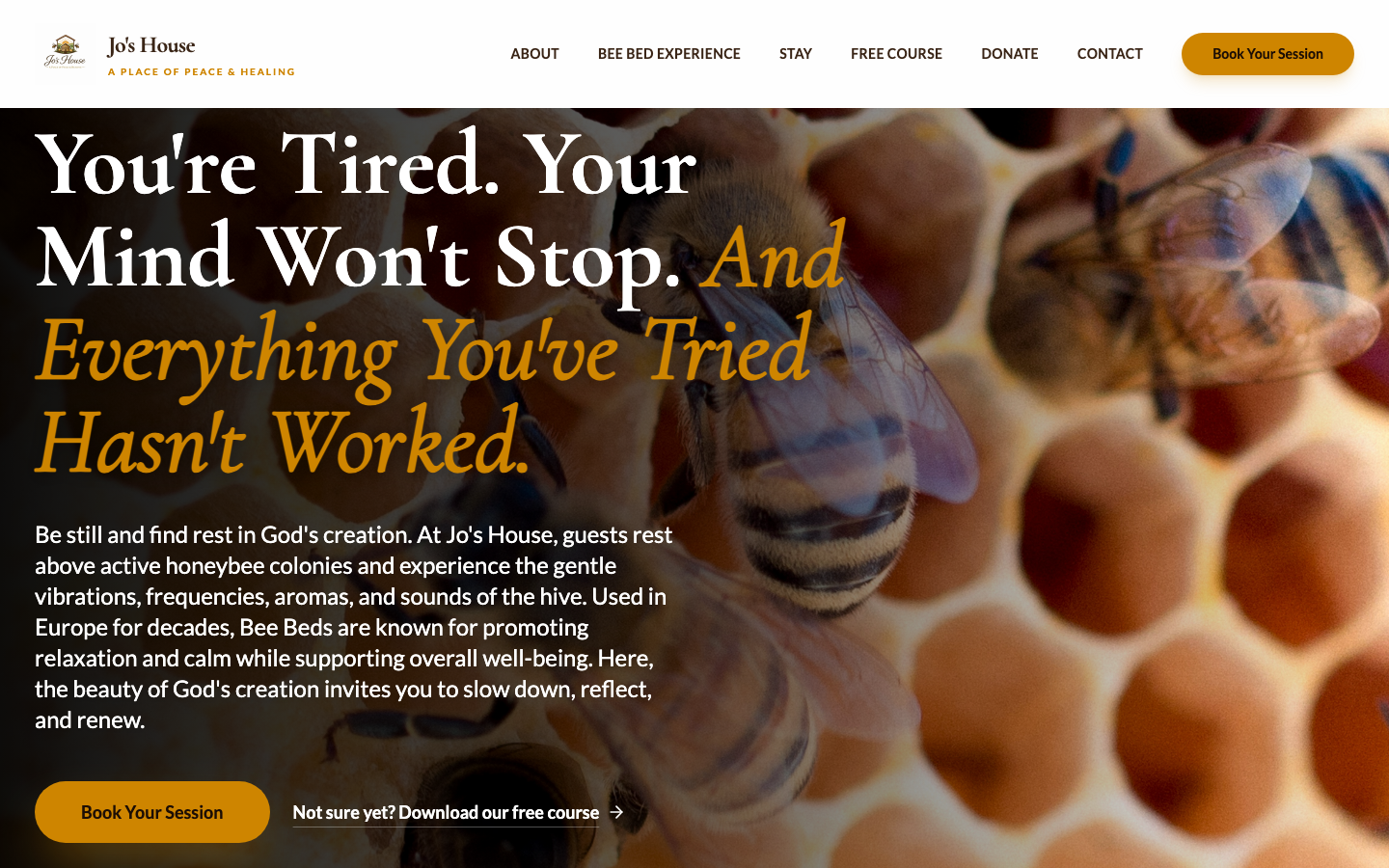 Website & Booking System for Bee Bed Therapy