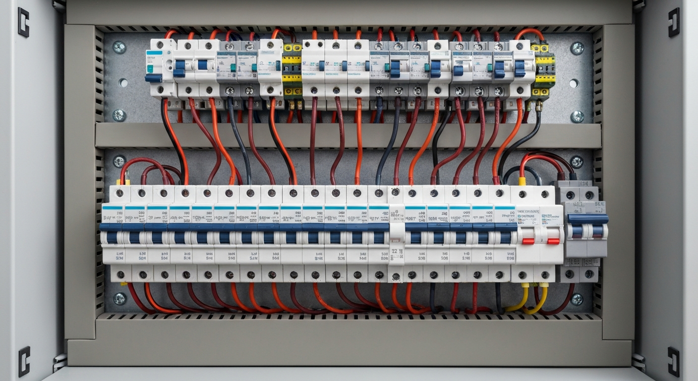 Modern electrical panel upgrade showing safe, organized breaker wiring in a residential home