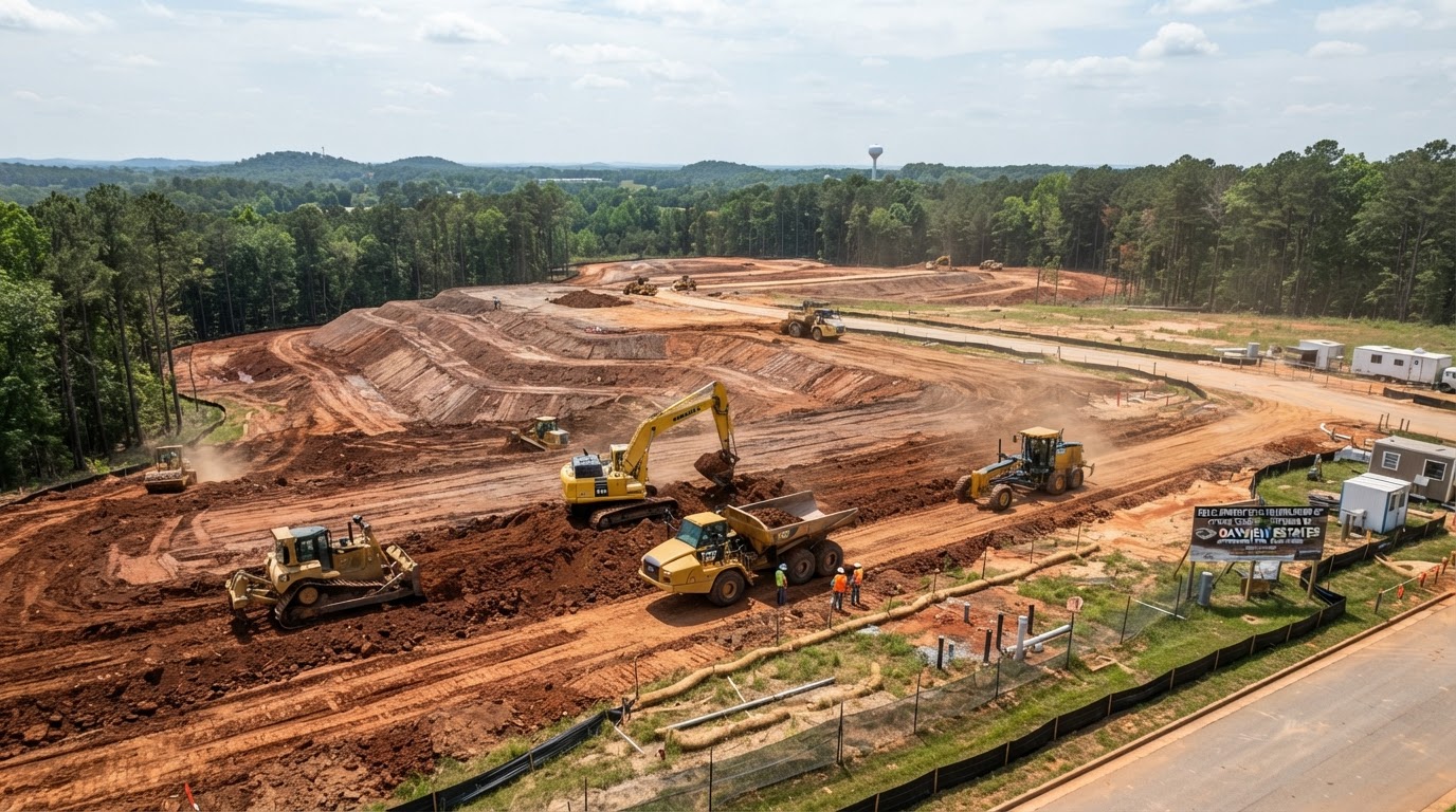 Land clearing and grading site preparation in Georgia
