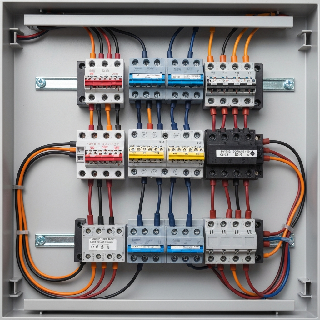 Clean professional electrical wiring and rewiring setup