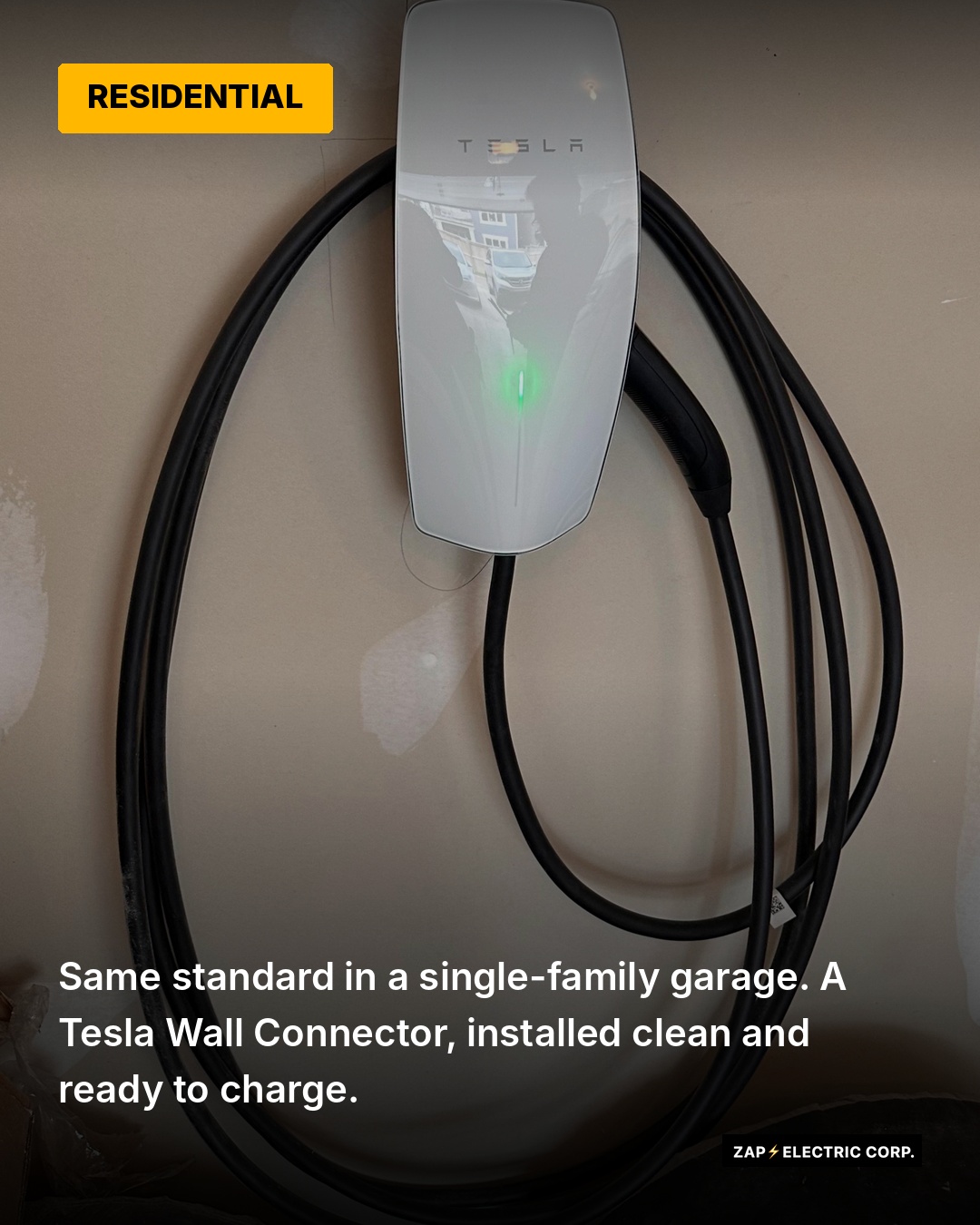 Tesla wall connector and condo parkade EV charging installations
