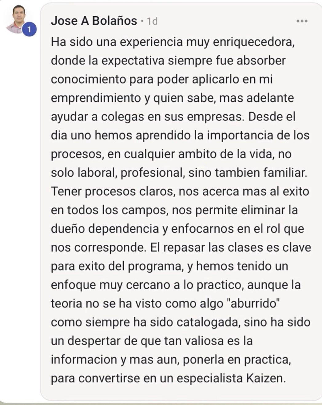 Testimonio Estudiante KAIZEN 2