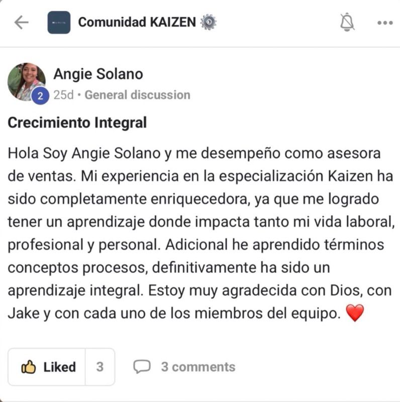 Testimonio Estudiante KAIZEN 3