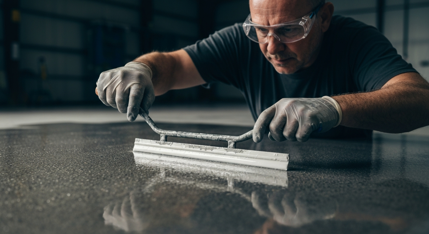 Applying concrete coating